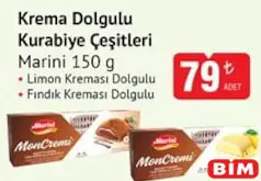 MARİNİ KREMA DOLGULU KURABİYE ÇEŞİTLERİ 150 G fiyat ve kampanya bilgisi